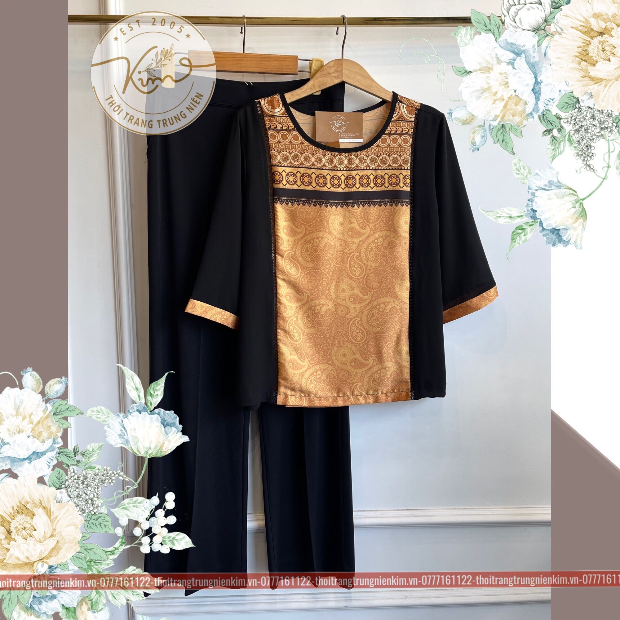 Set lụa phối voan