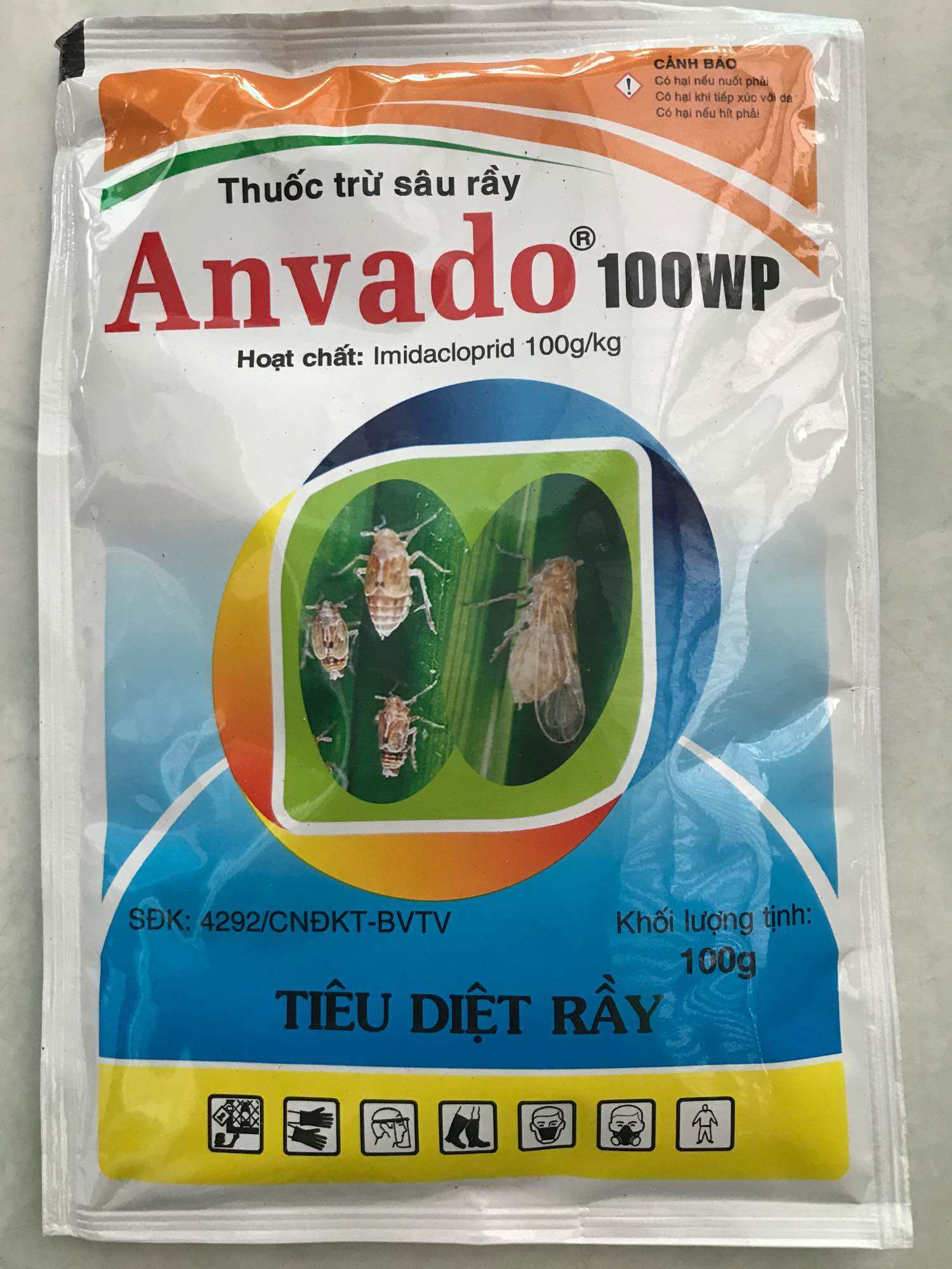 (Thanh phúc 64) 10 gói Thuốc trừ sâu rầy Anvado 100wp , côn trùng chích hút,  KL: 100g