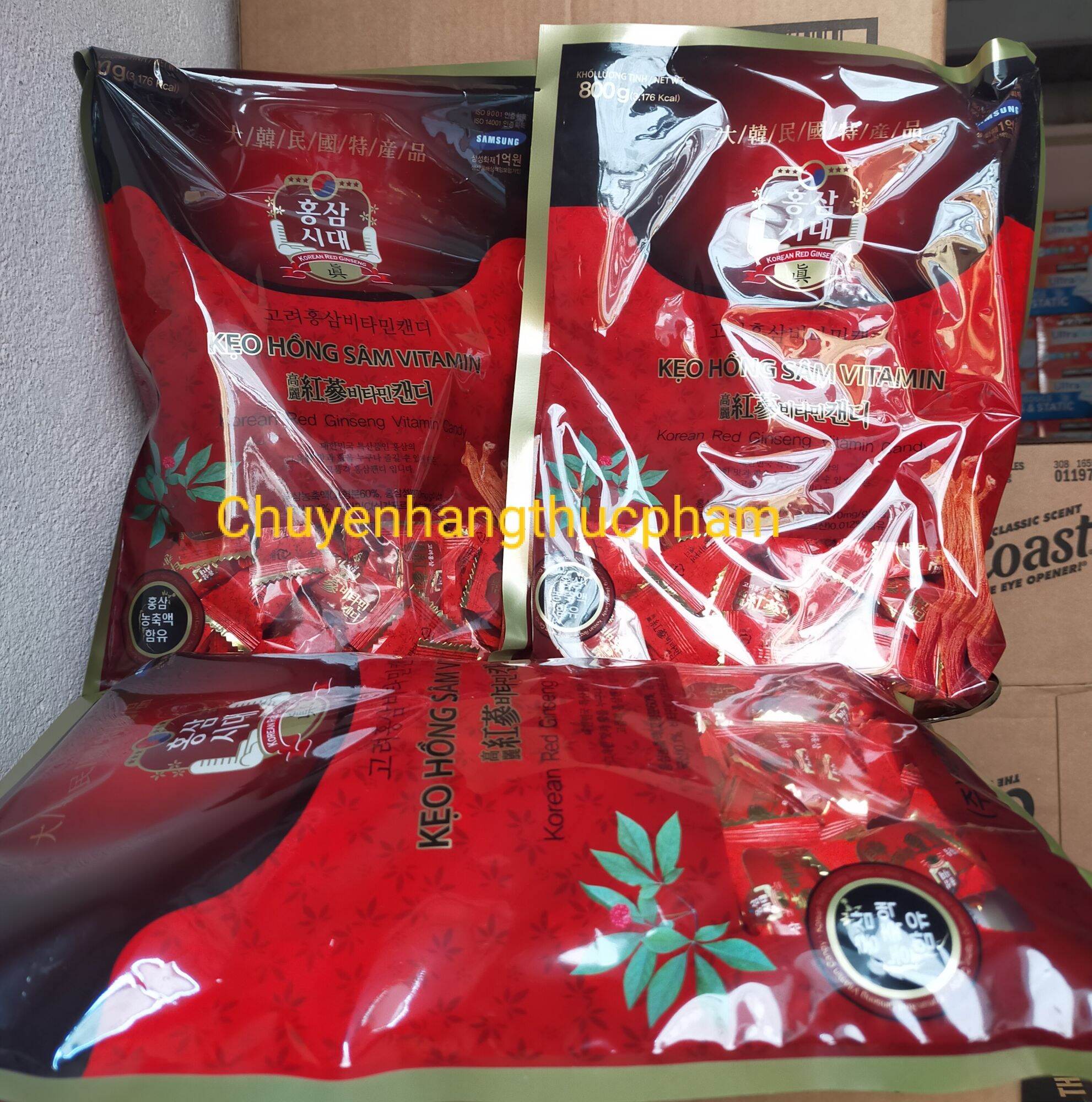 Kẹo hồng sâm vitamin 800g hàn quốc