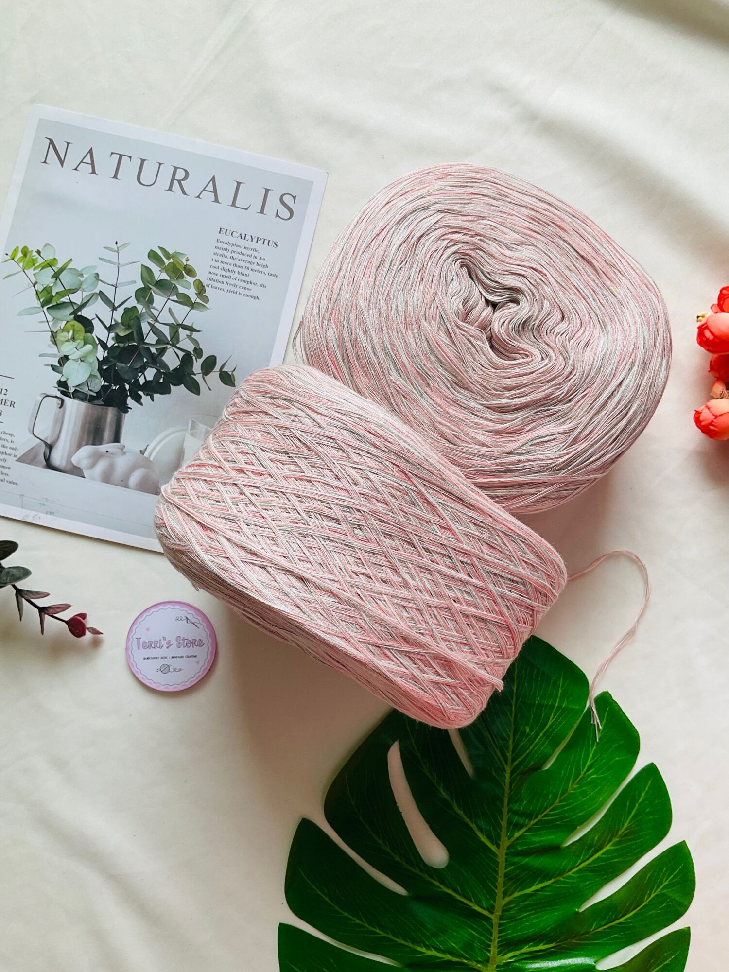 Yarn - sợi cotton thái 100% - sợi chập - mền mịn nhẹ móc áo váy áo dài mùa hè