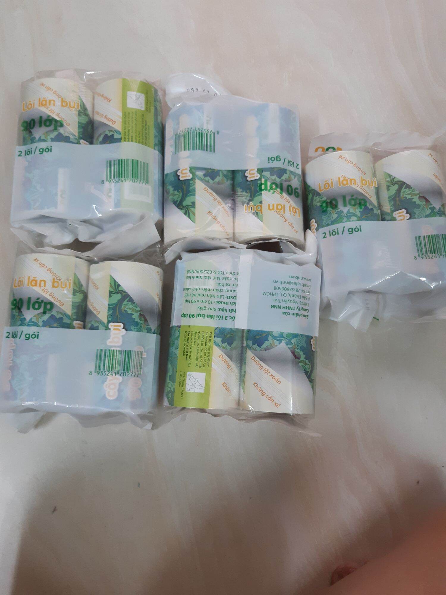 Combo 10 lõi lăn bụi 90 lớp không có cáng
