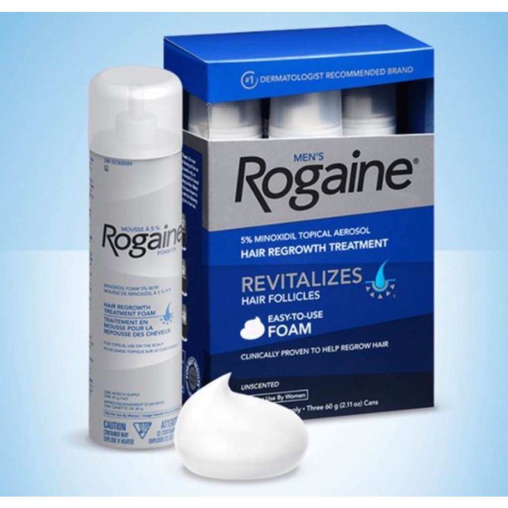 Bọt kích mọc tóc dành cho nam Men's Rogaine Revitalizes Hair Regrowth Foam của Ý dành cho nam chai 60ml