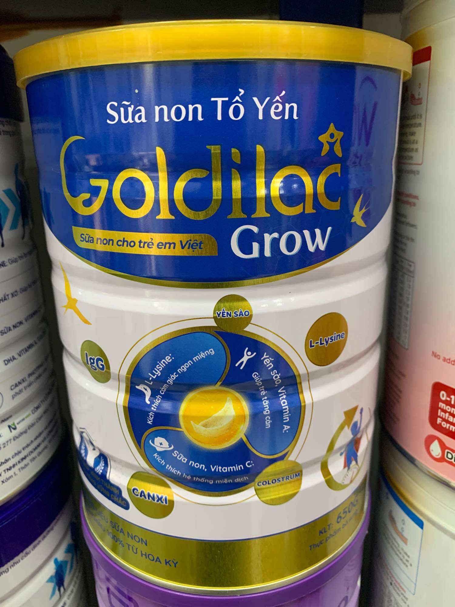 Combo 3 hộp sữa non goldilac grow 650g