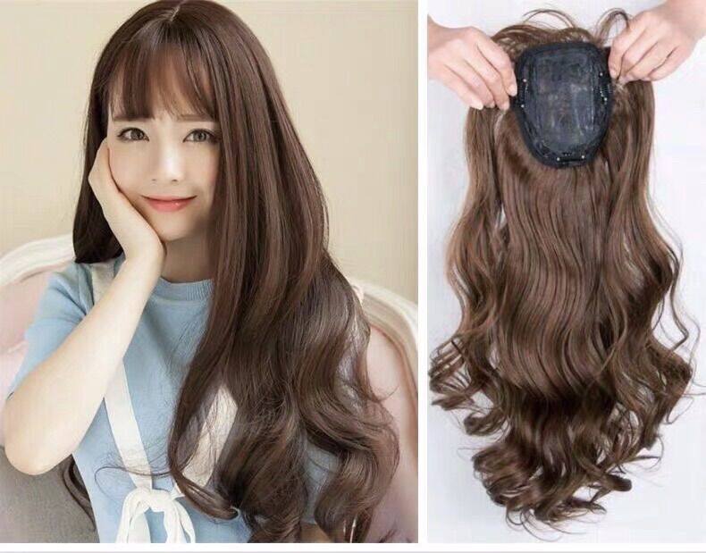 Tóc Giả Nửa Đầu Xoăn Dạng Có Mái Che Hói Làm Dày Tóc Siêu Phủ