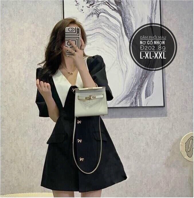55-90kg Bigsize ĐẦM NƠ PHỐI CỔ NHỌN Đ202..89