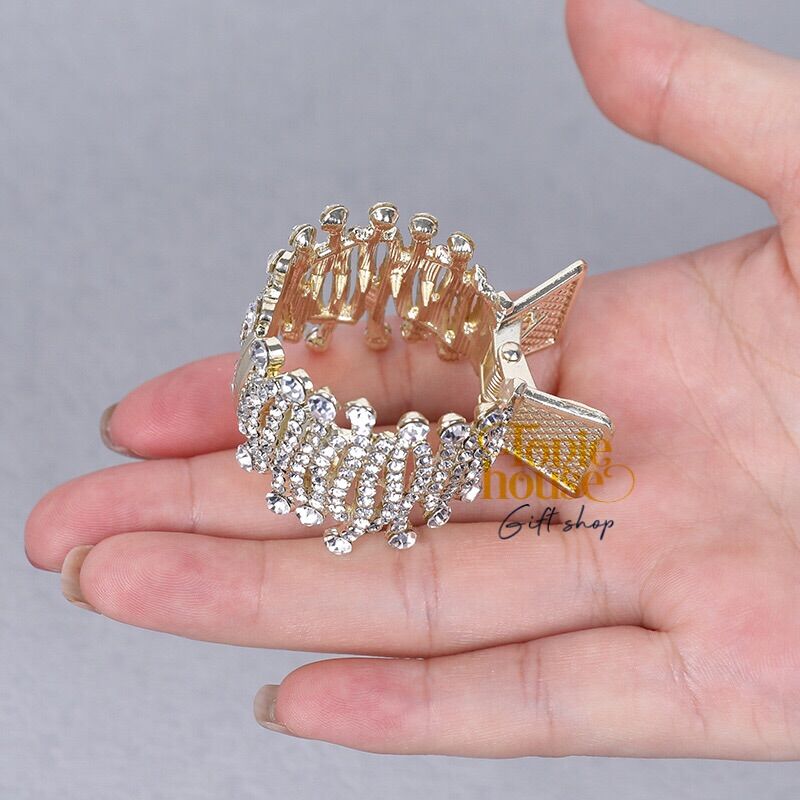Kẹp tóc đuôi ngựa đính đá phong cách Hàn Quốc