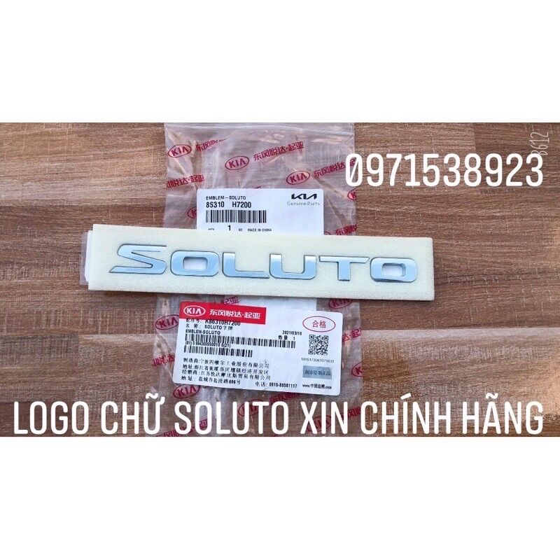 Logo chữ soluto dán xe kia xịn chính hãng 86310h7200