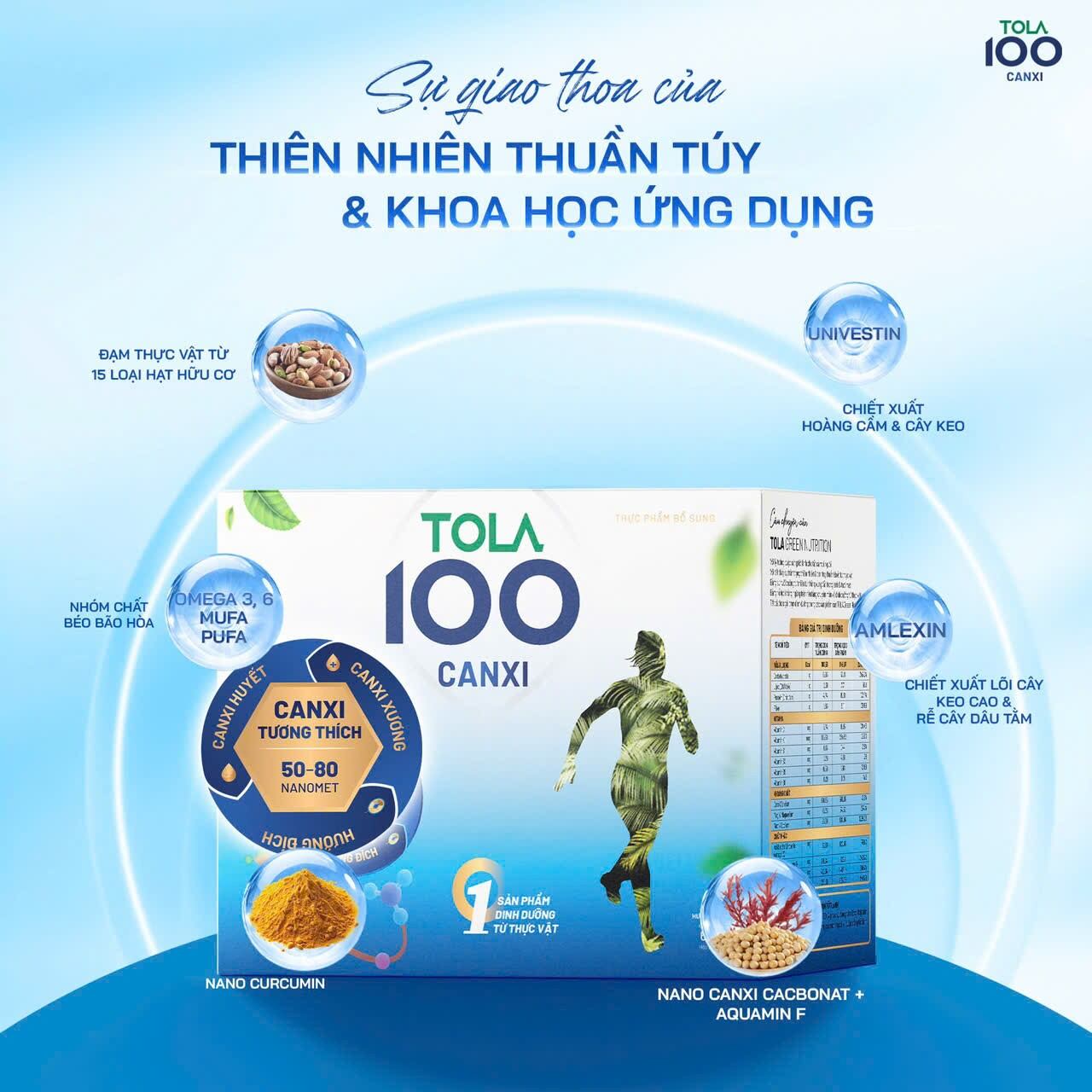 Sữa hạt dinh dưỡng TOTA 100 CANXI - Hộp 600gr : 20 gói x 30gr