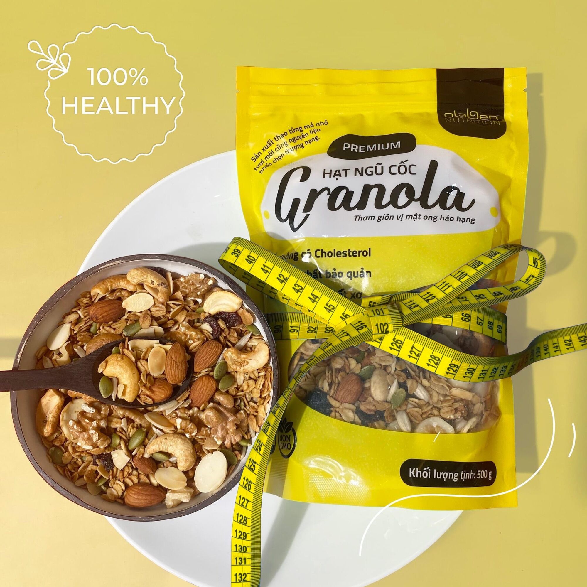 COMBO GRANOLA 500G+ GÁO KÈM MUỖNG XK
