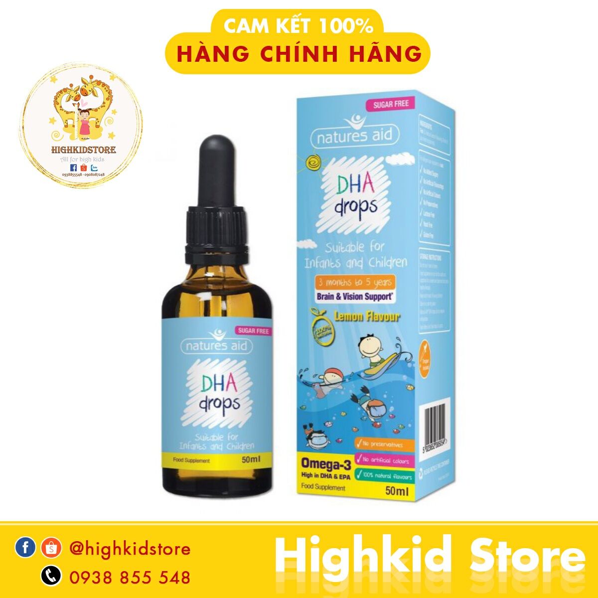 Mẫu mới - vitamin bổ sung dha drop nature aid dha mini drops anh 50ml cho bé