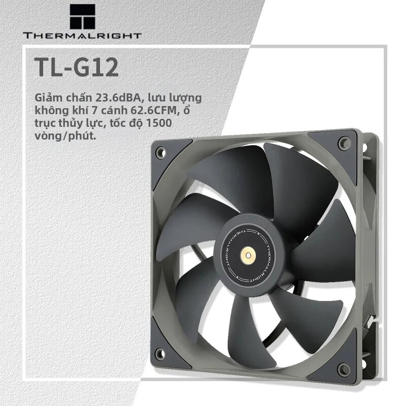 Thermalright | Quạt Tản Nhiệt CPU Thermalright TL-G12 Silent-Balance 120mm PWM, Hiệu Suất 1500 Vòng/phút, Kết Nối 4PIN, Ổ Bi Chất Lỏng Giá 216,000 Đồng*Miễn phí vận chuyển
