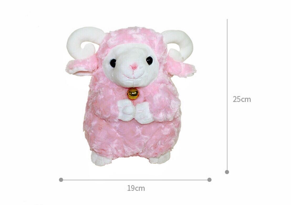 Gấu bông cừu hồng lông xù 25cm