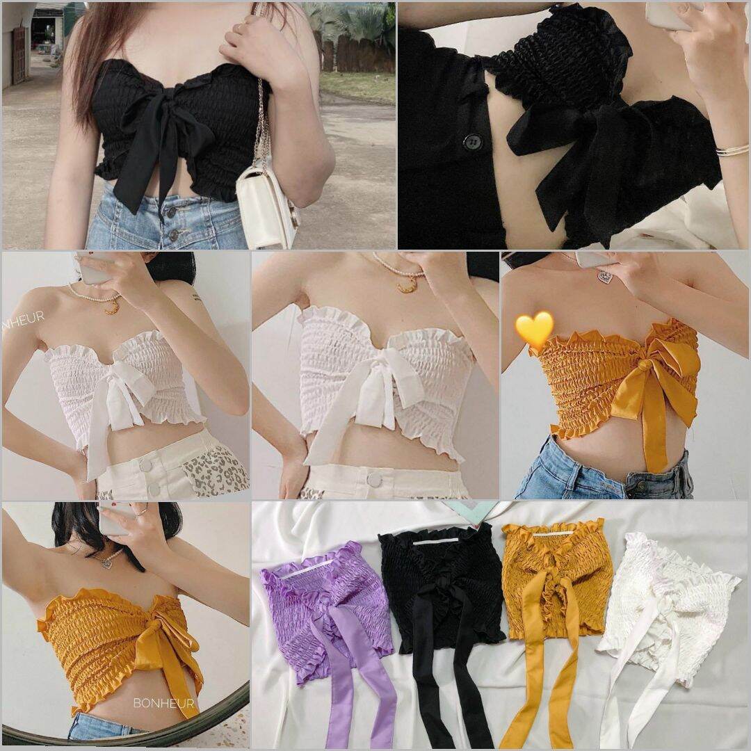 ÁO ỐNG NHÚN CỘT NƠ NGỰC