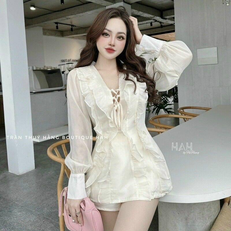 (SHOP BIGSIZE NỮ 50KG ĐẾN 90KG ) set áo bèo đan dây không nút