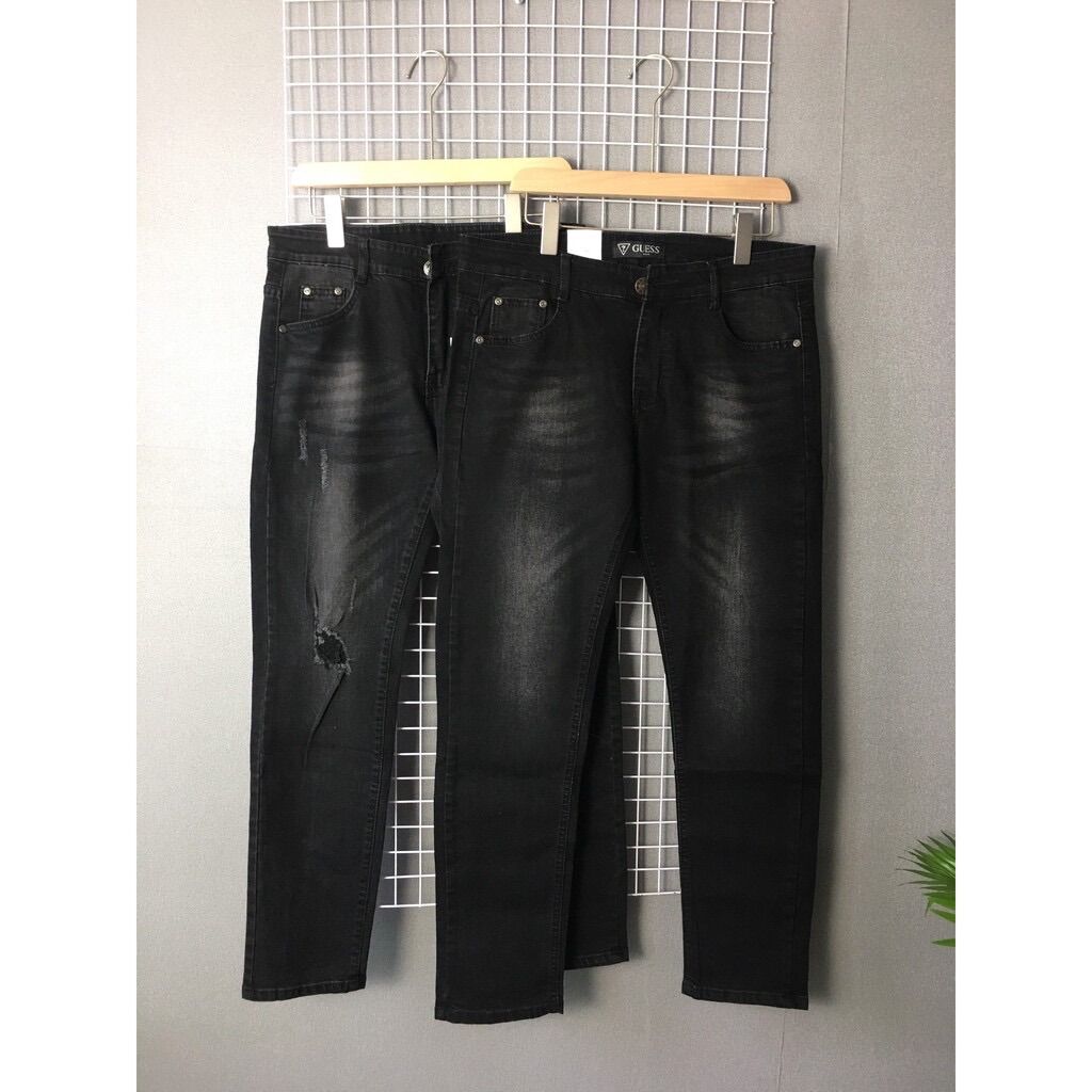 Quần jean nam quần bò nam dài ống suông cao cấp c.a.t unique kiểu rách cá tính size 28-33