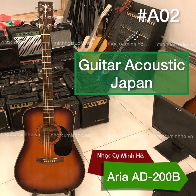 Đàn Guitar Acoustic Nhật Aria AD-200B A02 đã qua sử dụngđàn đẹp