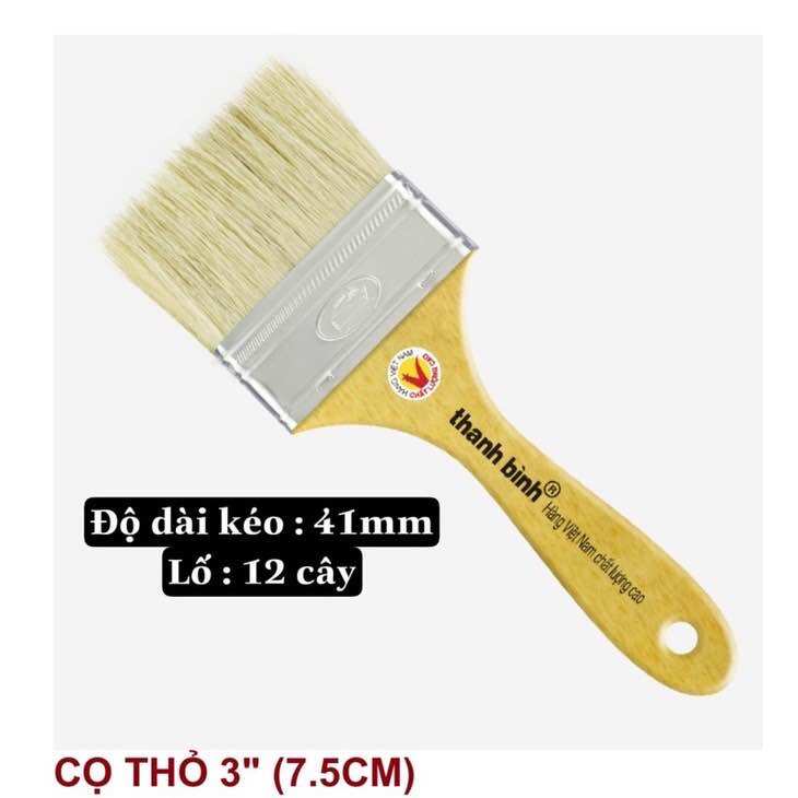 Cọ Sơn Lông Thỏ Thanh Bình Lố 12 Cây Quét Bơ Quét Xốt Ướp - Cọ Quét Sơn Gỗ Sắt