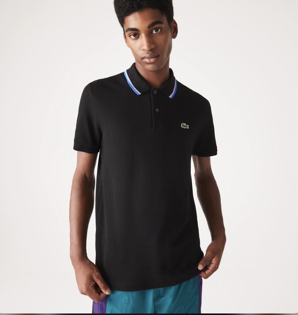 Polo lacoste regular fit striped collar cotton petit piqué ph9531