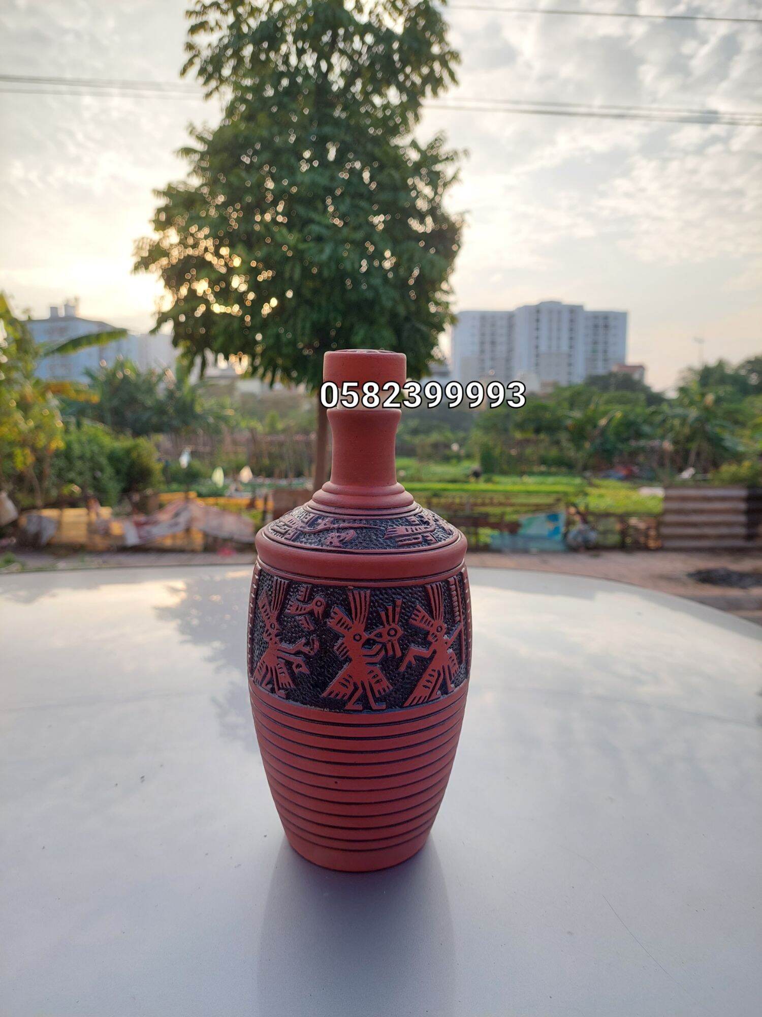 Chai sành Trống Đồng 1Lit (Loại xịn)