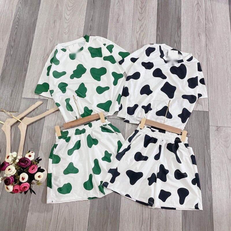Bộ cộc áo Croptop bò sữa