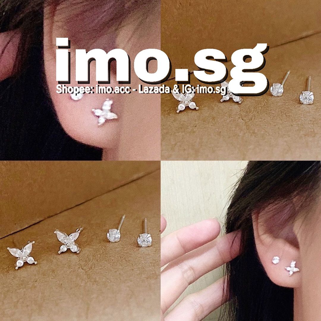 Set bông tai butterfly đá lấp lánh