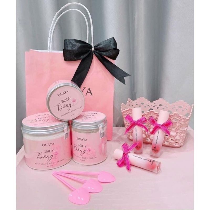 Kem body bông onaya 3 size tặng kèm son lỳ chính hãng