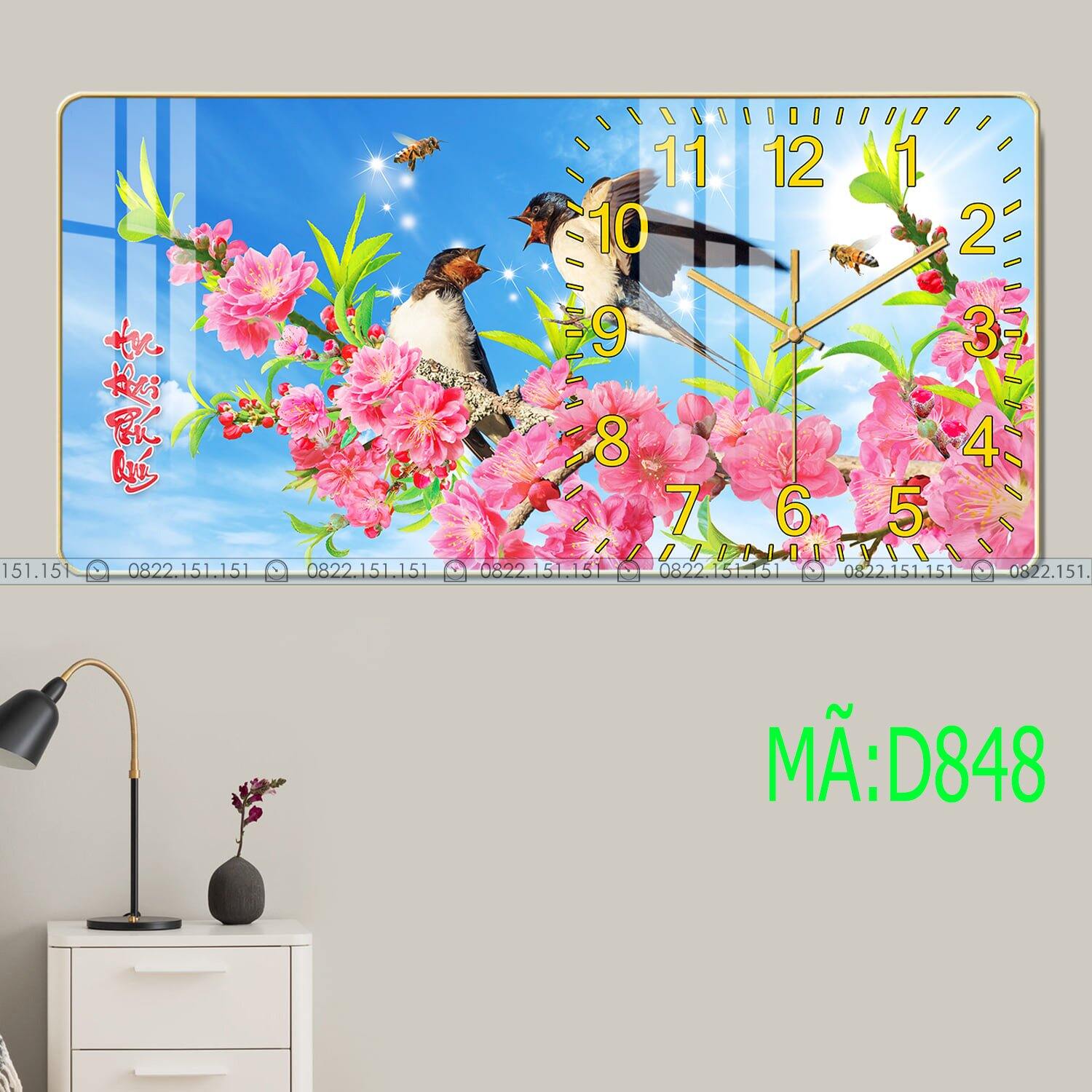 Tranh Đồng Hồ Tráng Gương 5D cao cấp
