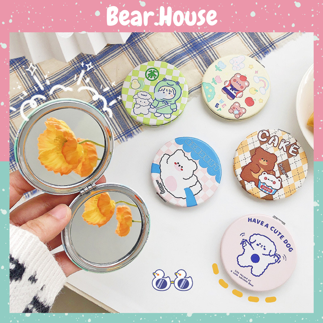 Gương mini 2 mặt cầm tay dễ thương bear.house