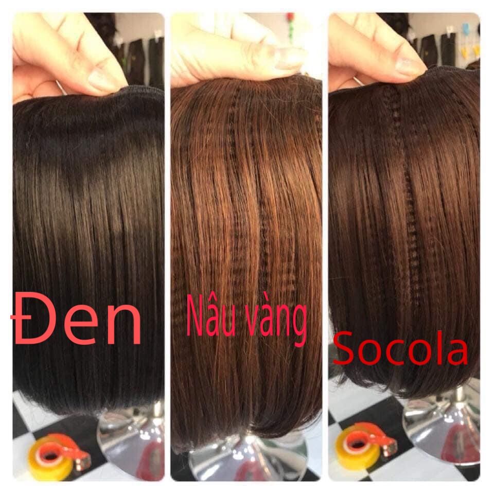 Tóc mái thưa tóc thật 3D phủ đỉnh ,che hói,che bạc có da đầu cho nữ Tóc giả