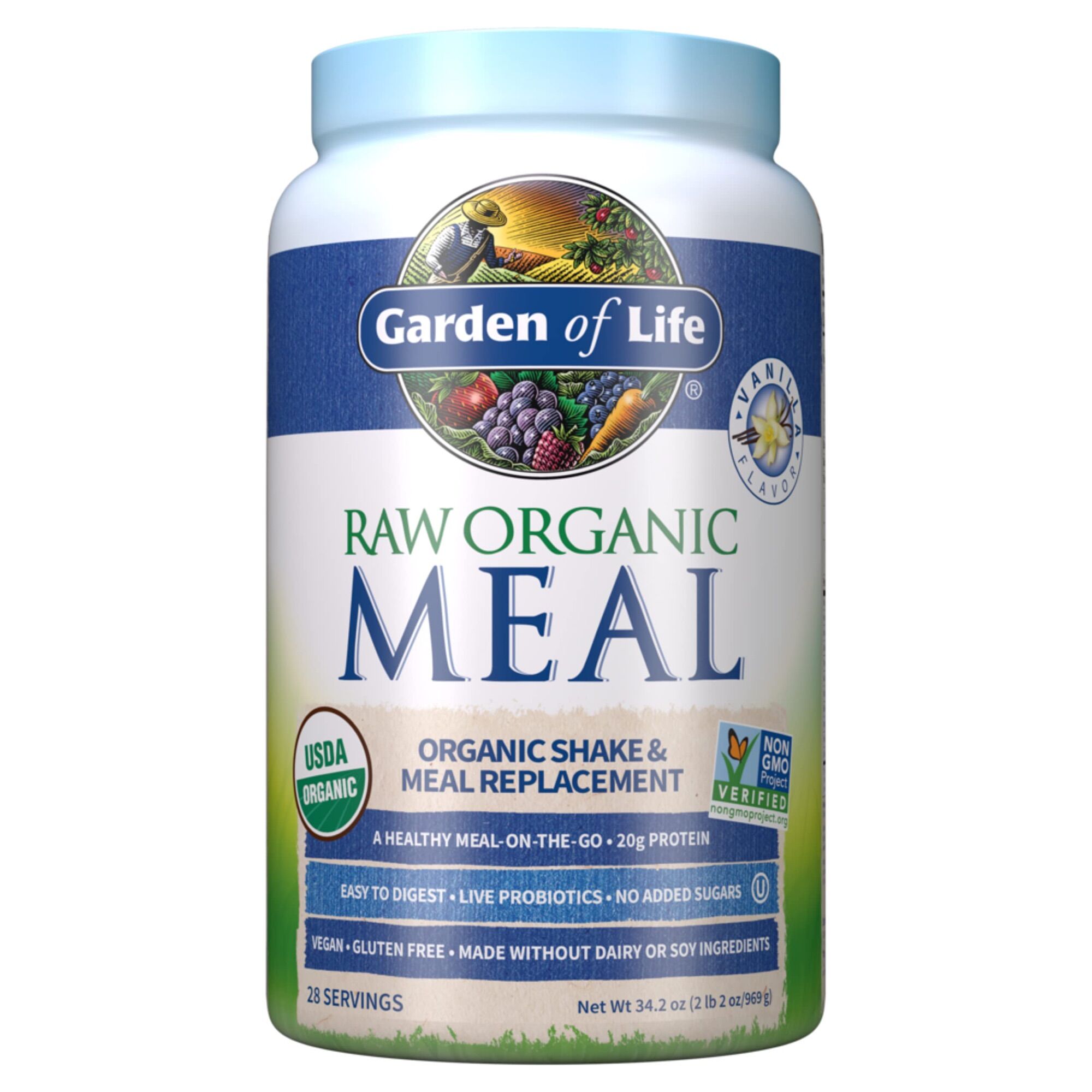 Bột protein hữu cơ Raw Meal , vị vani và socola