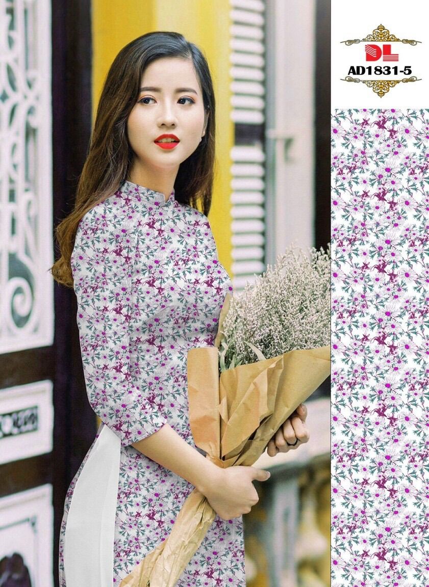 Vải áo dài hoa nhí