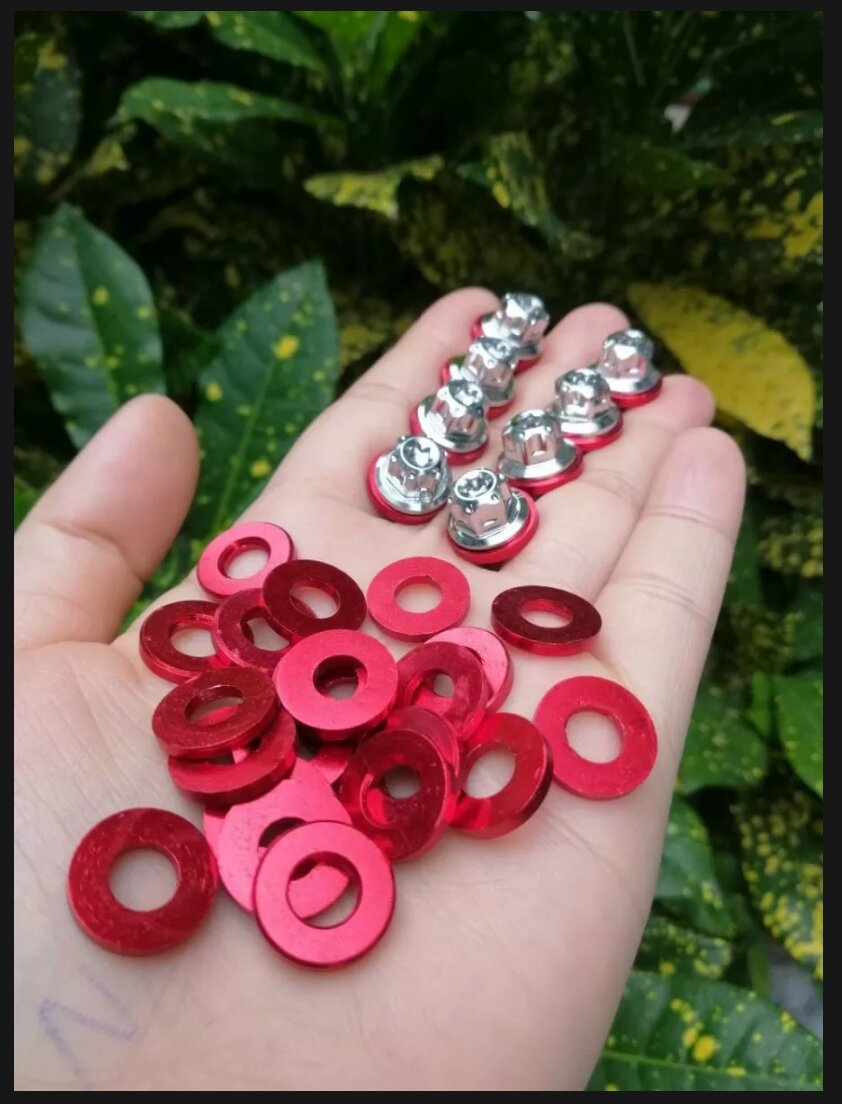 Lông đền đỏ 6li gắn lốc máy các dòng xe - Lông đền nhôm chính hãng