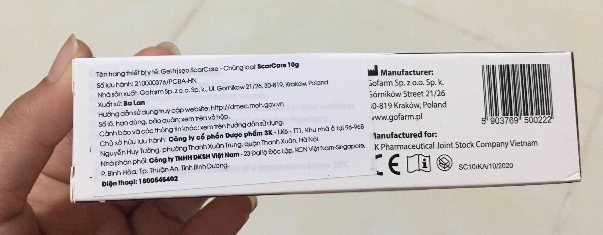 Gel bôi sẹo ScarCare-Silicon tuyp 10g