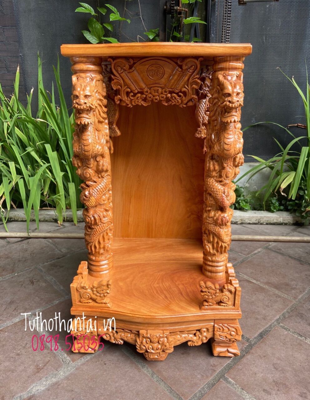 Bàn thờ thần tài cao cấp mẫu Rồng Phun Lửa