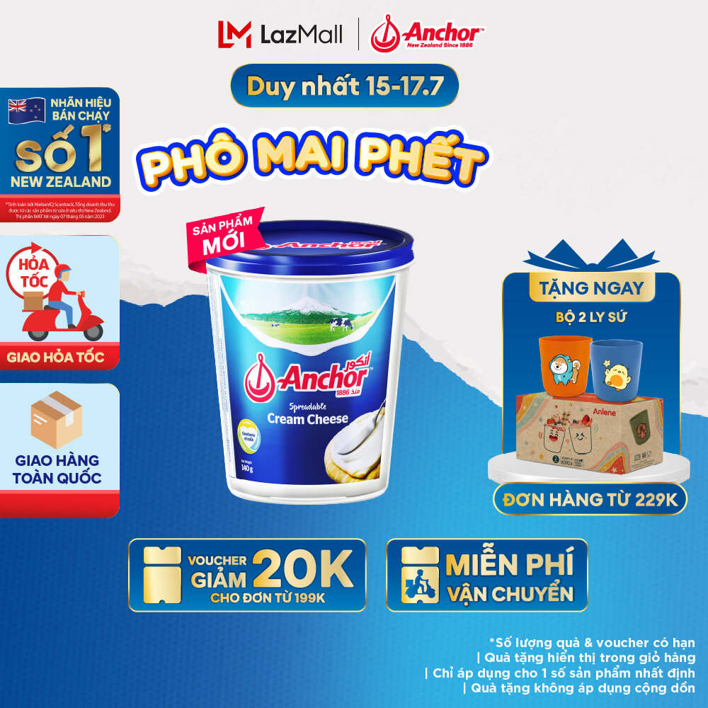 [GIAO HÀNG TOÀN QUỐC] Phô Mai Kem Hiệu Anchor (Dạng Phết)