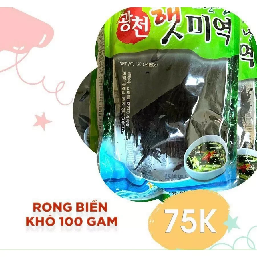 Rong biển hàn quốc nấu canh 100g rong biển quy nguyên