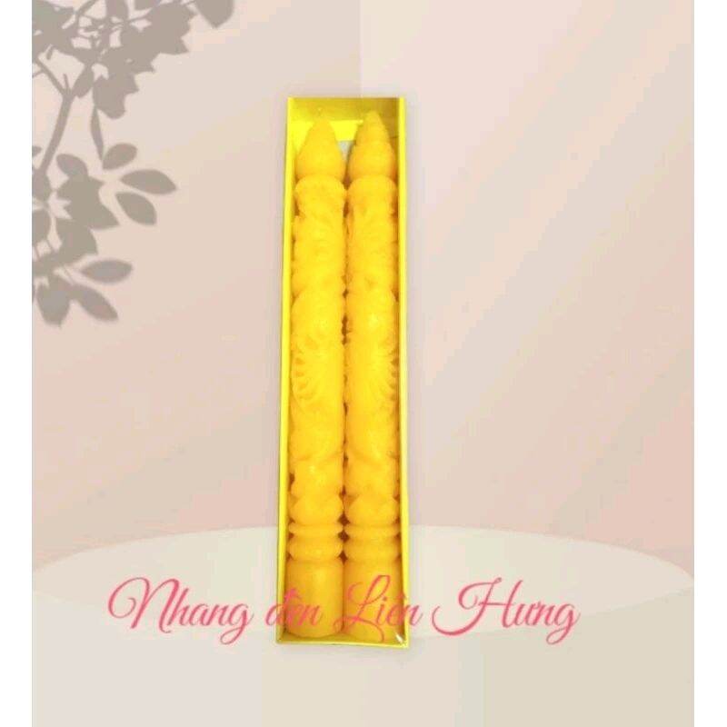 1 đôi đèn cầy chạm rồng 35cm