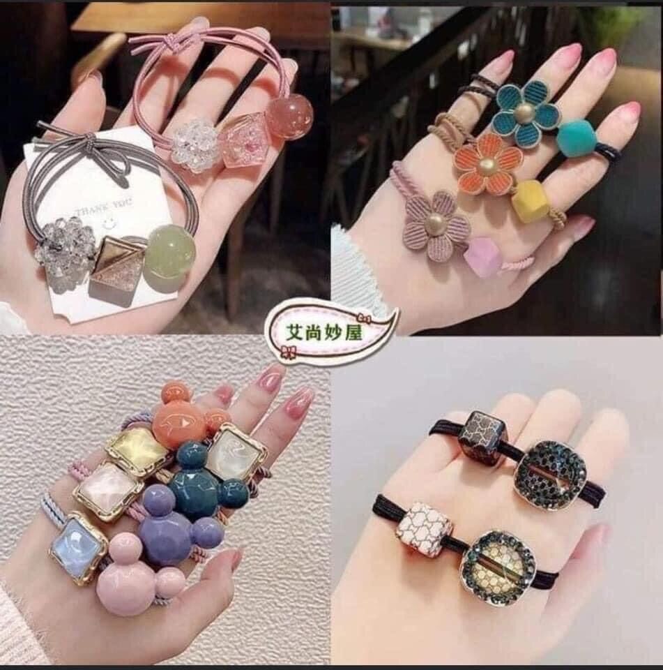 Sét 20 dây buộc tóc nhiều mẫu xịn xò
