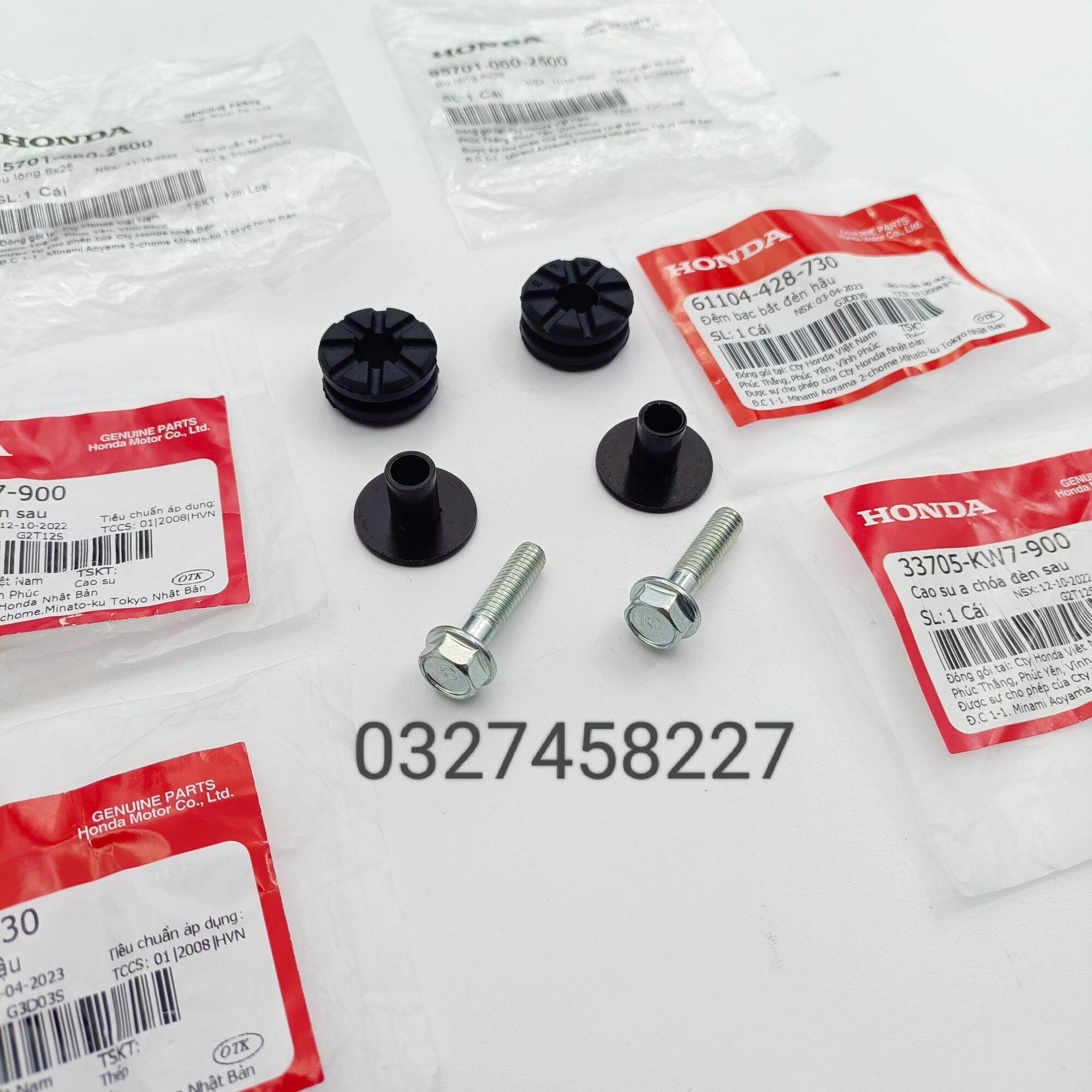 Bộ ốc đệm bắt đuôi đèn hậu xe wave thái, alpha, zx zin honda