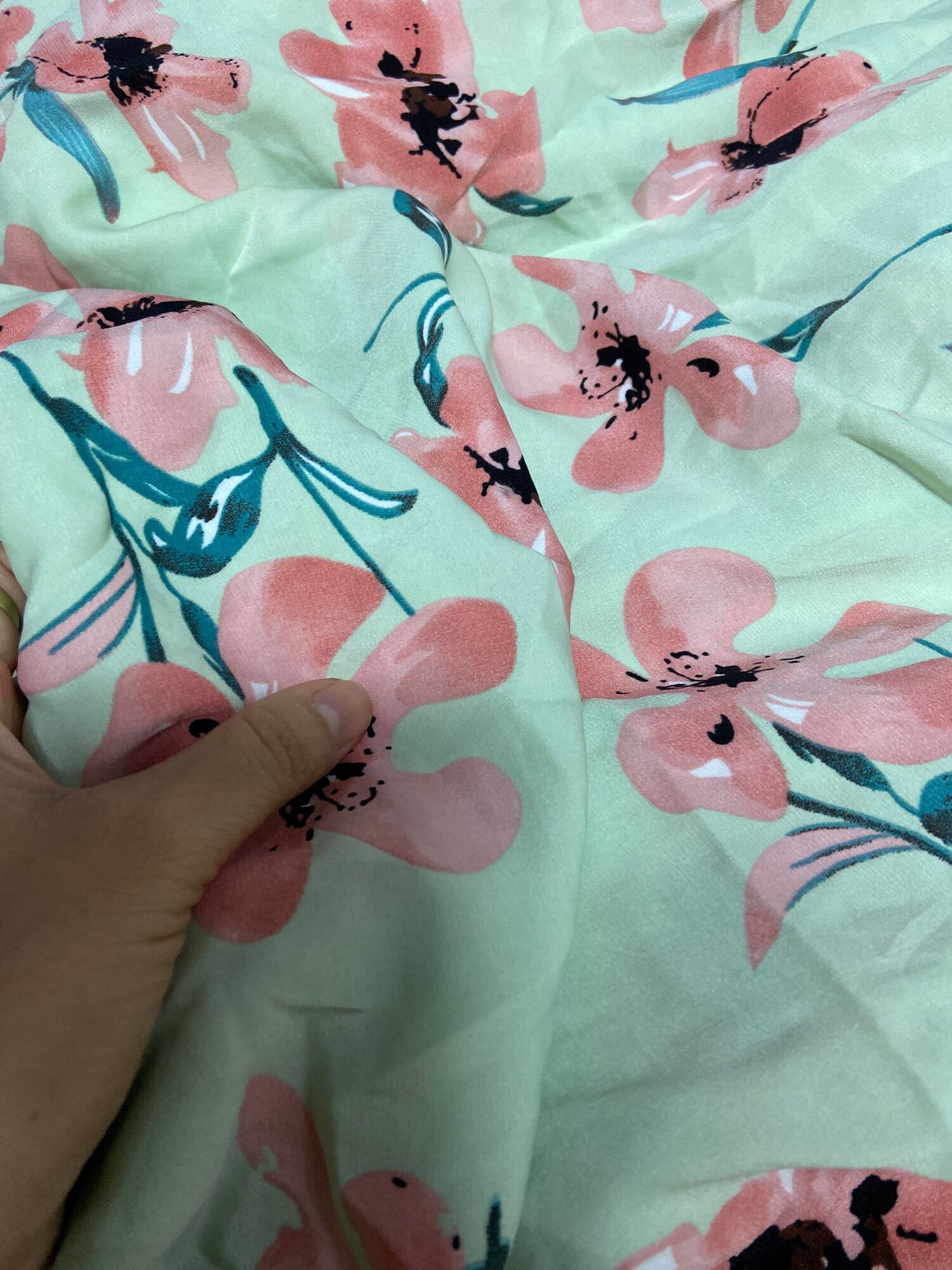 70cm vải lụa hoa nhí vải mềm mát khổ 1m5(2-1)