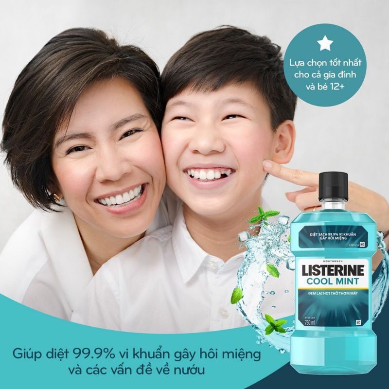 Nước súc miệng Listerine Coolmint 750ml
