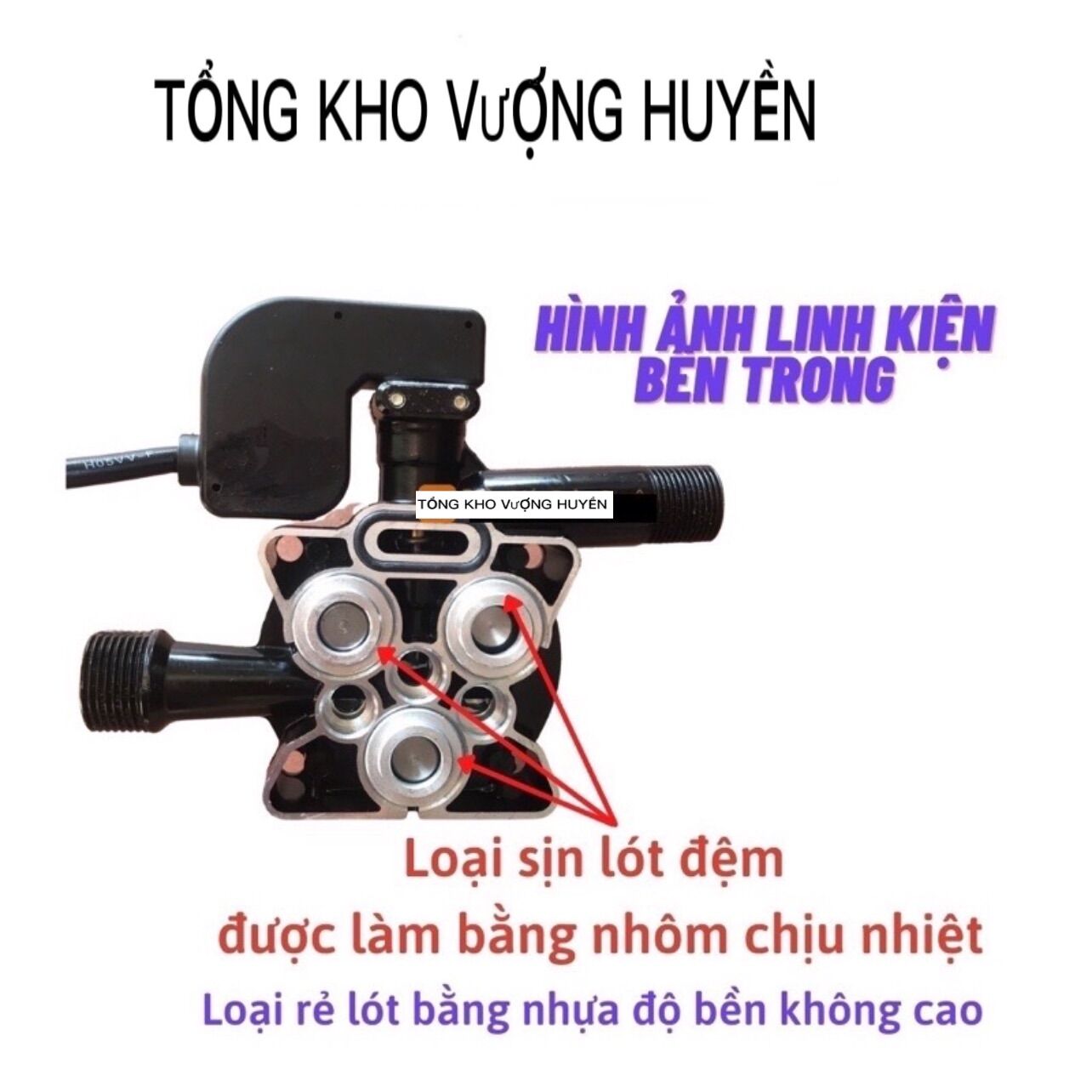 Đầu bơm áp lực máy rửa xe mini kèm rơ le