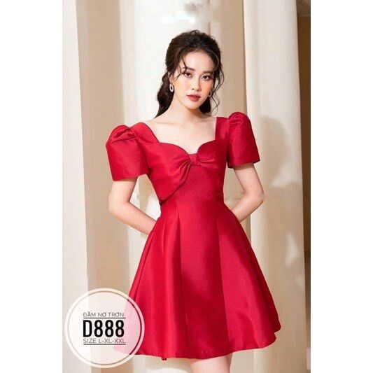 60-90kg bigsize đầm nơ ngực siêu phẩm d888
