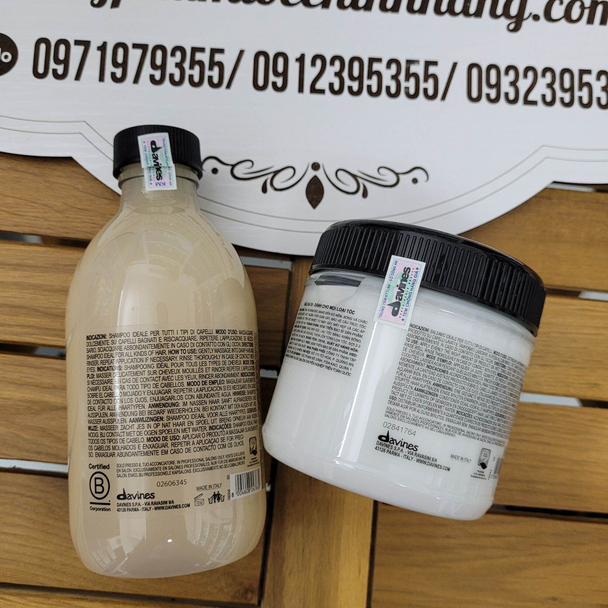 DẦU GỘI XẢ DAVINES OI ABSOLUTE SUÔN MƯỢT 280ML - 250ML