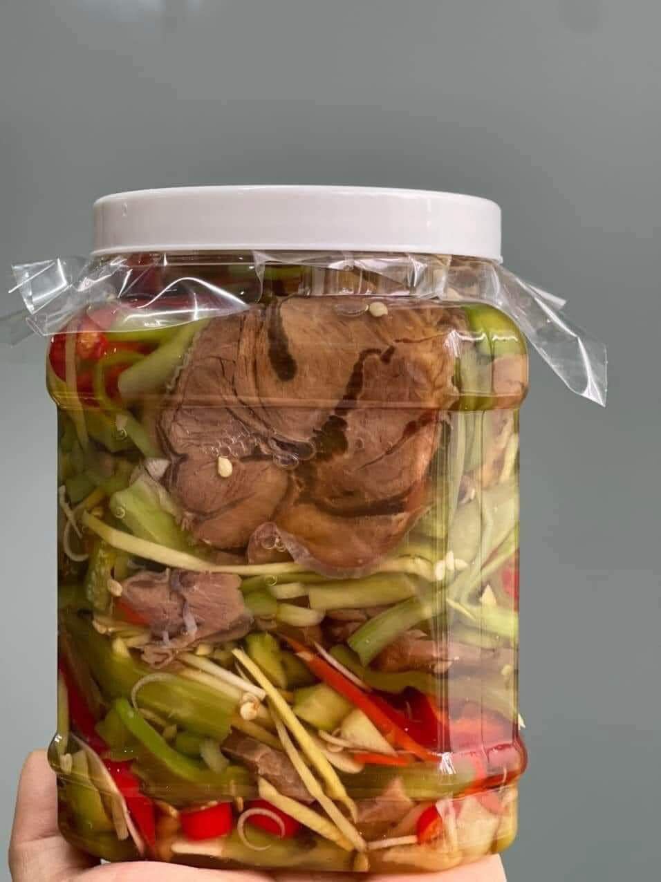 Bắp bò muối rau tiến vua hủ 1kg hàng nhà làm ăn liền