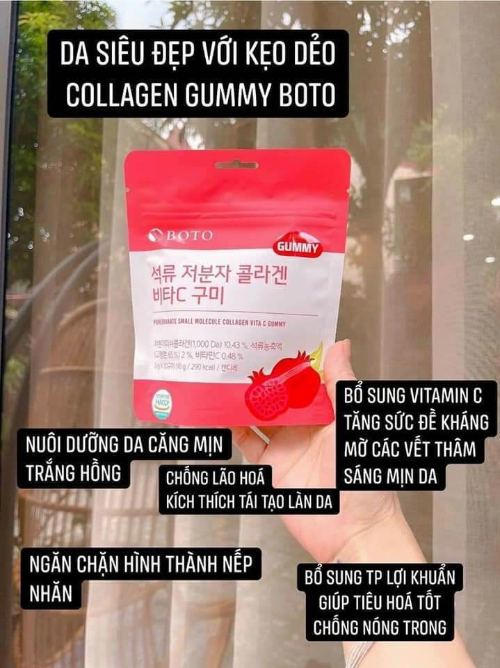 Kẹo Collagen Bổ Sung Vitamin C Boto Hàn Quốc Gói 30 Viên