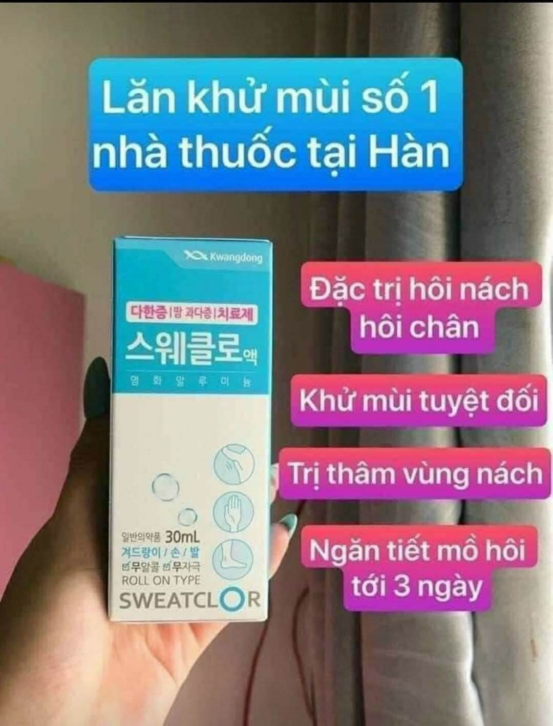 Lăn khử mùi Kwangdong Hàn Quốc lọ 30ml