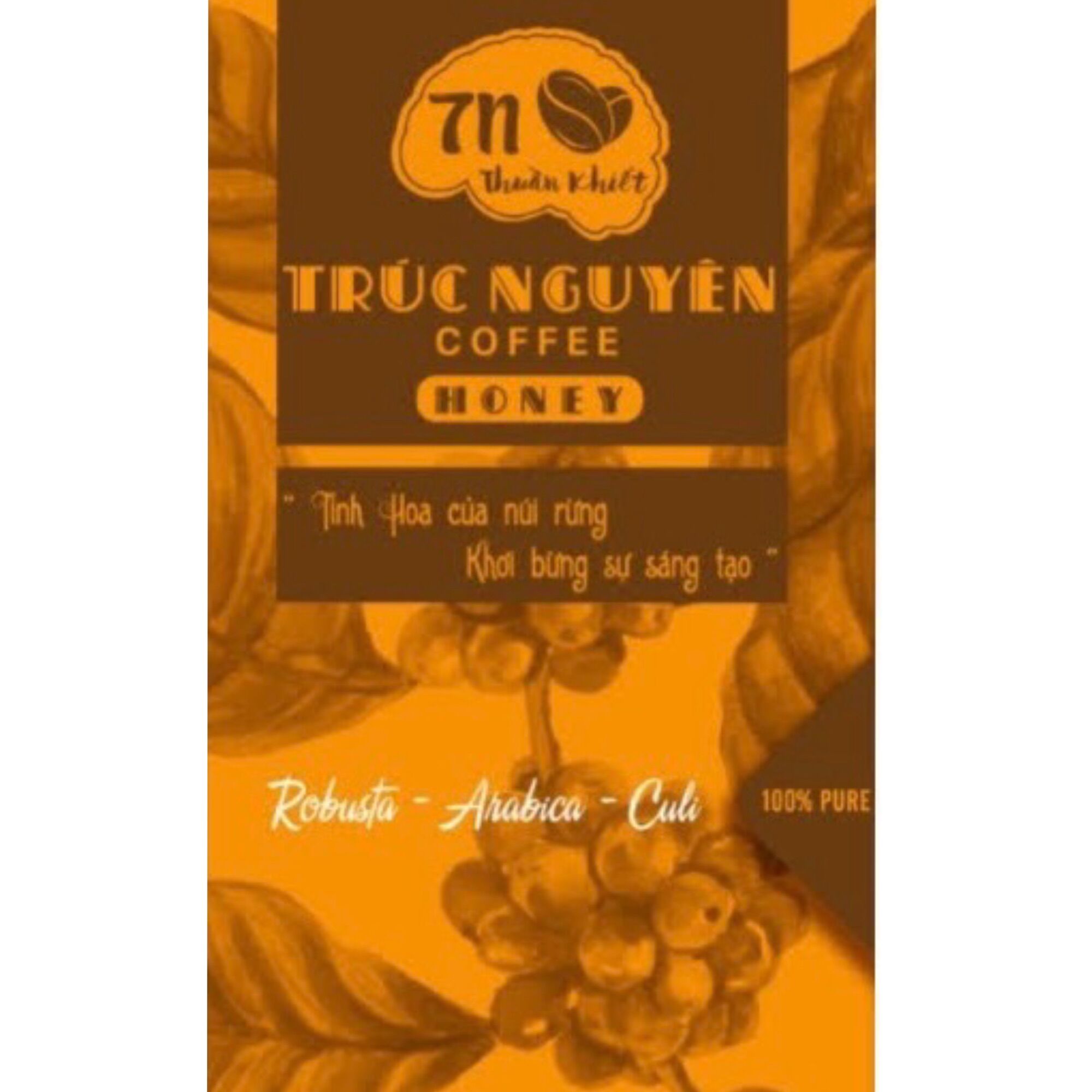Cà phê rang xay mộc trúc nguyên robusta honey + arabica 500g