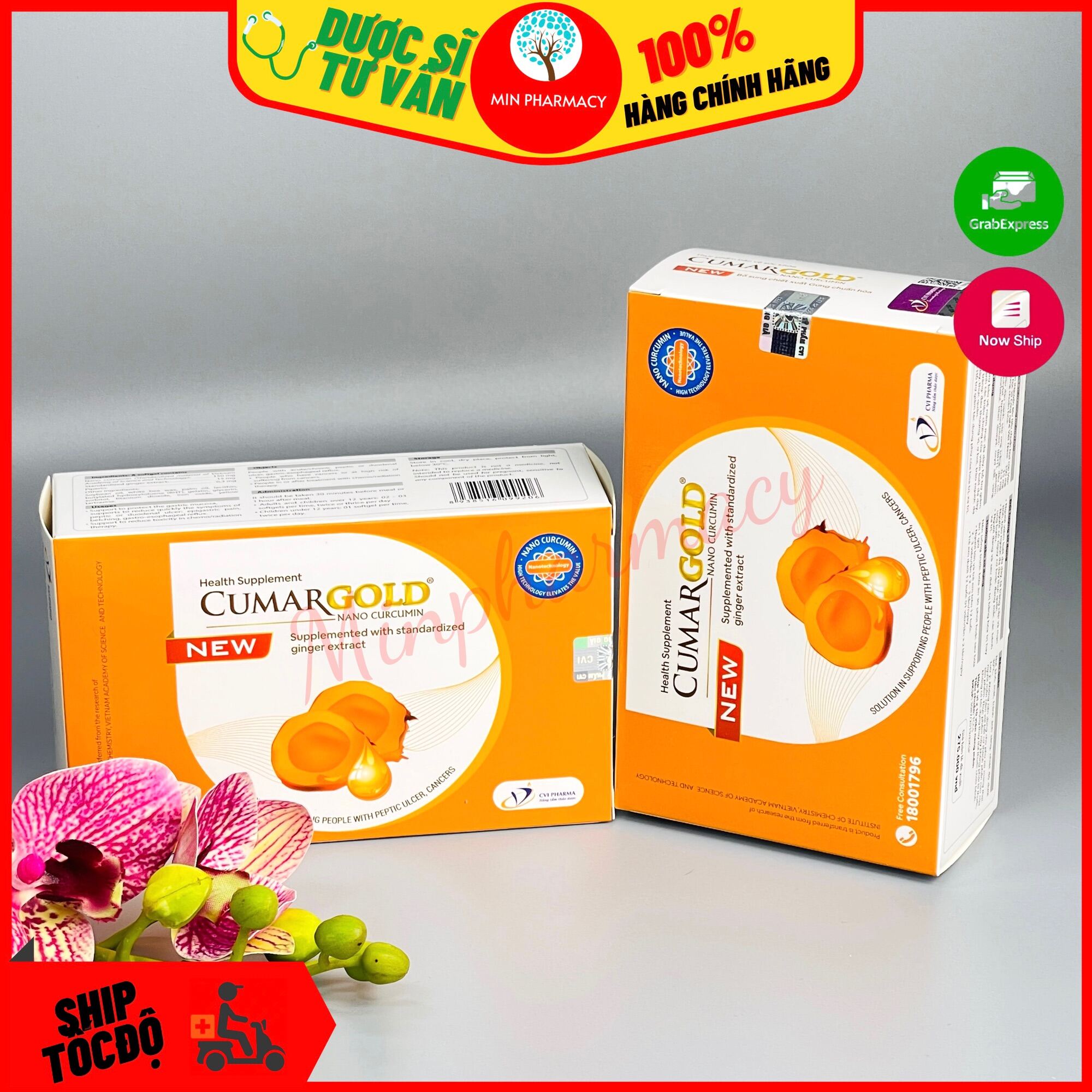 CUMARGOLD NEW chứa Nano curcumin và gừng chuẩn hóa Hỗ trợ bảo vệ niêm mạc