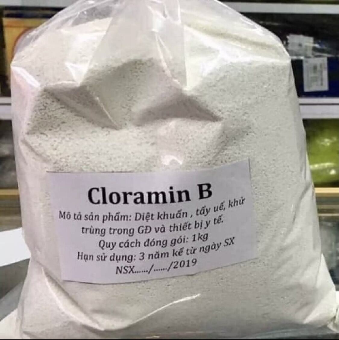 1 kg cloramin B xử lý nước sinh hoạt, sát khuẩn, tẩy uế